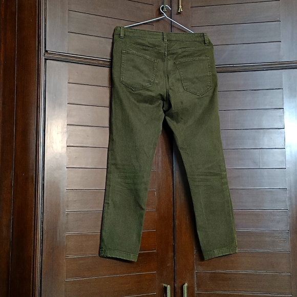 H&M Khaki Green skinny fit ankle length Jeans waist Stretchable upto 32 - Picture 8 of 11